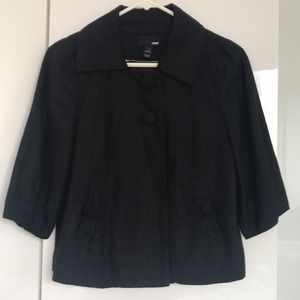 Black H&M babydoll top with 3/4 sleeve BLACK Crop top